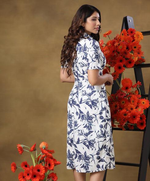 Floral Collared Aline Shift Dress